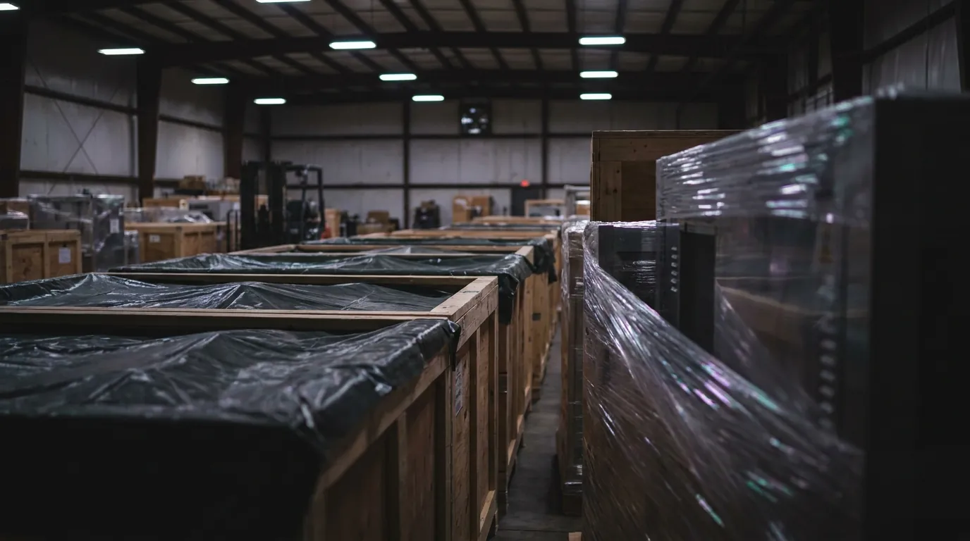 Crated semiconductor production equipment
