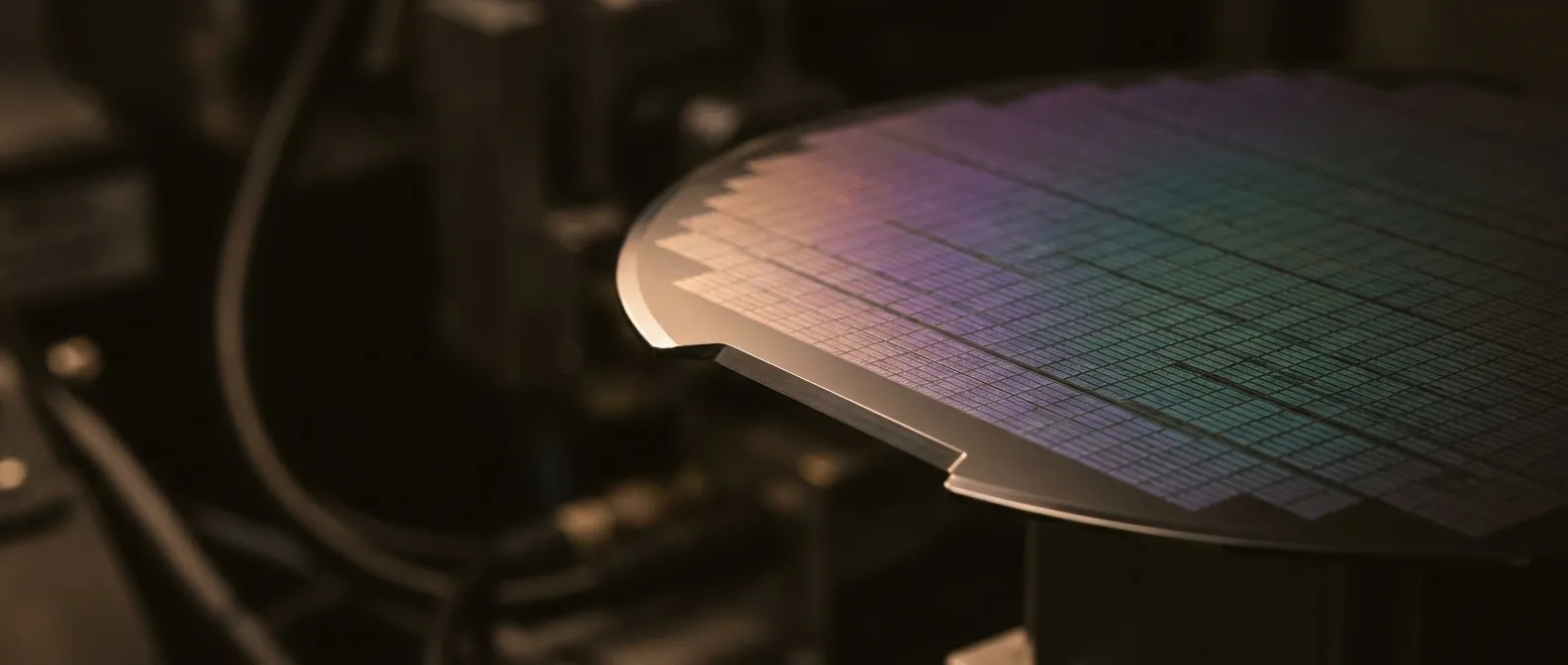 Processed semiconductor wafer with die pattern